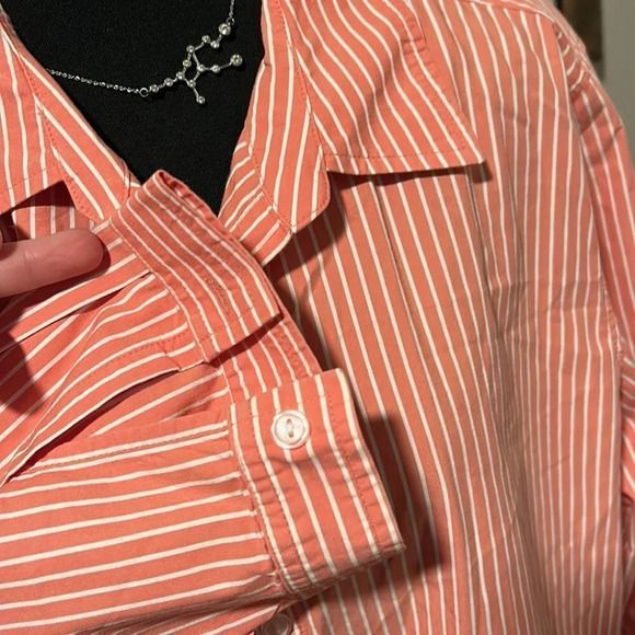 Orange and White Striped Chico's Button Up - Picture 3 of 4